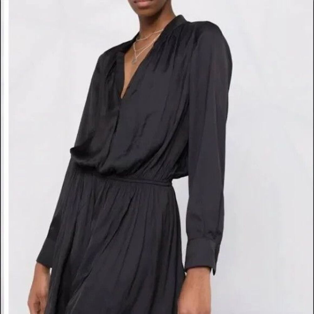 Zadig & Voltaire womens Reveal Faux Wrap Short Mini Dress size Small Navy $498 - Picture 2 of 9